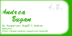 andrea bugan business card